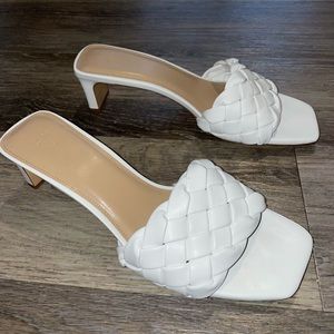 H&M Braided White slip on heels size 39 or women’s 7